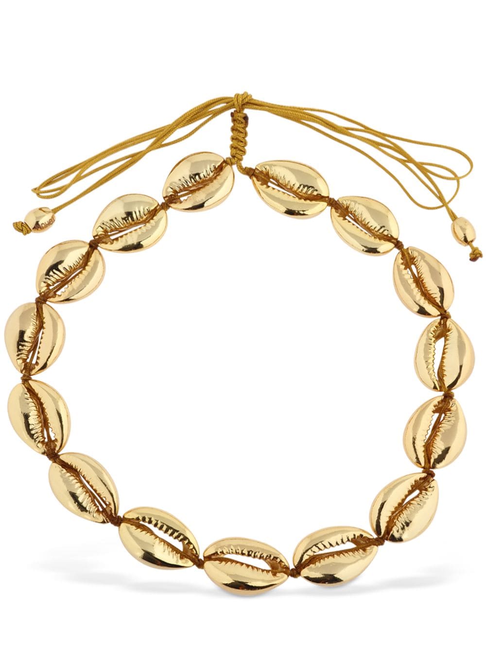 Tohum Design Large Faux Puka Shell Necklace In Gold