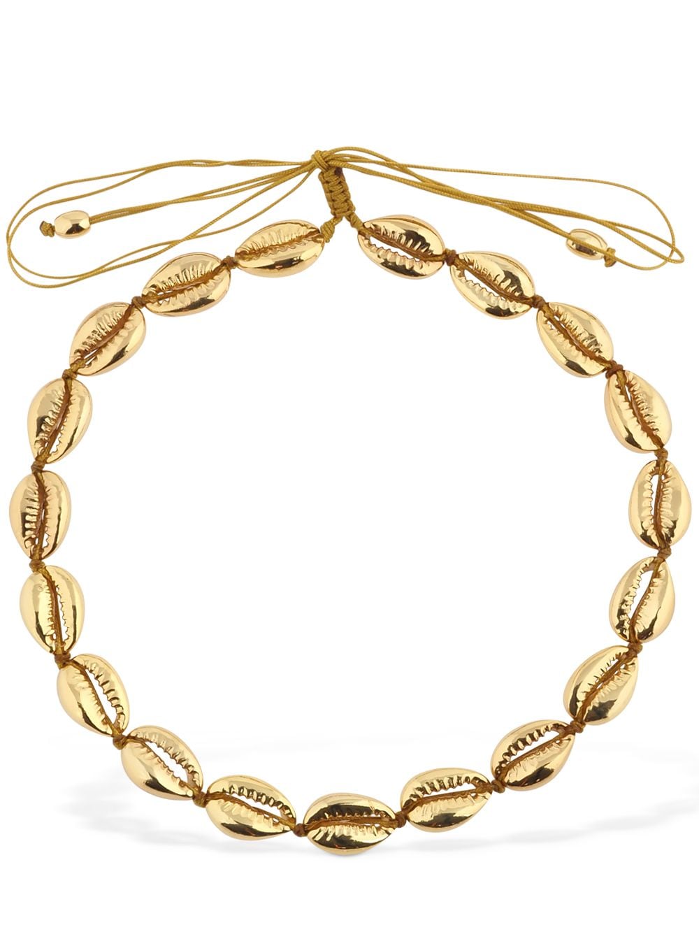 Tohum Design Medium Faux Puka Shell Necklace In Gold
