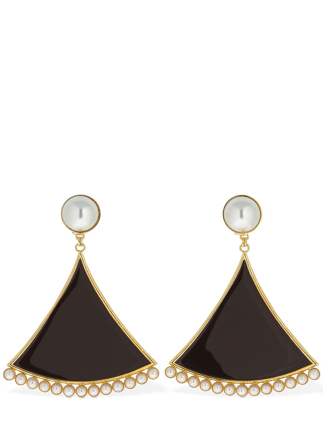 Rowen Rose Triangle Clip-on Pendent Earrings In Brown