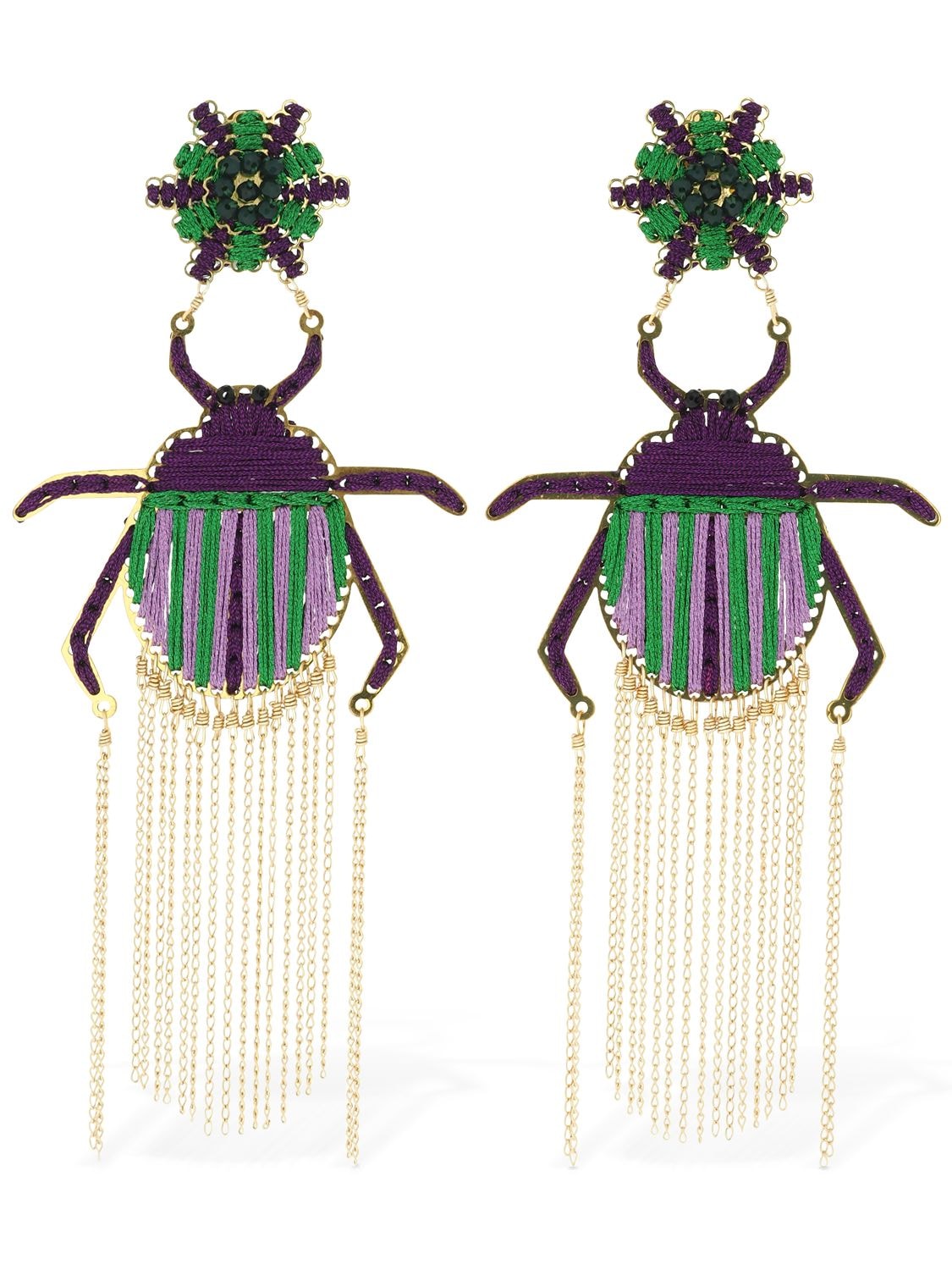Mercedes Salazar Escarabajo Fugaz Clip-on Earrings In Multicolor