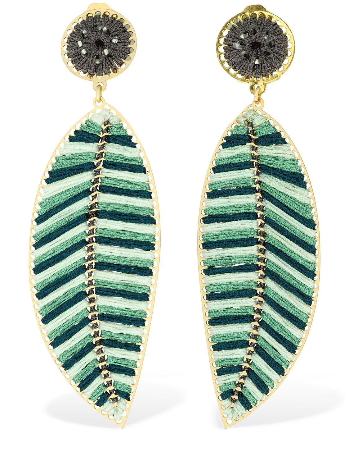 Mercedes Salazar Hoja Clip-on Statement Earrings In Multicolor