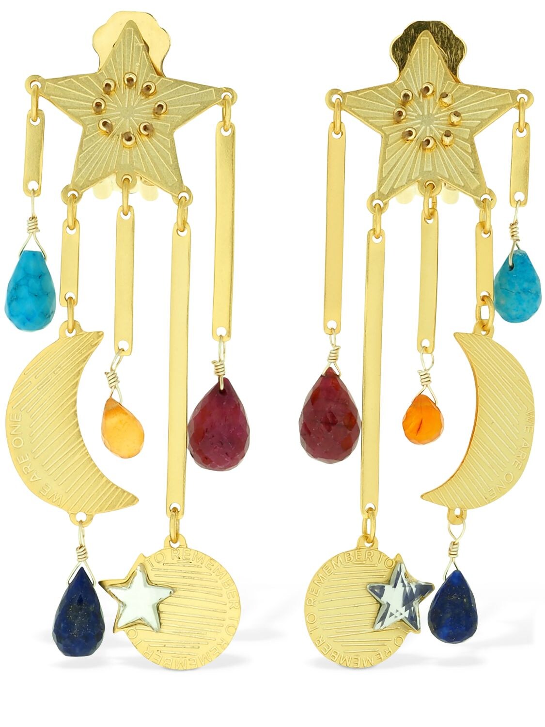Mercedes Salazar Estrella Magica De Arcoiris Earrings In Gold | ModeSens