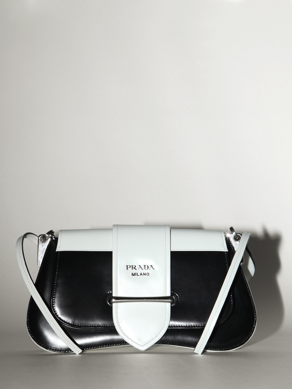 Prada Exclusive Sidonie Leather Shoulder Bag In Black,white