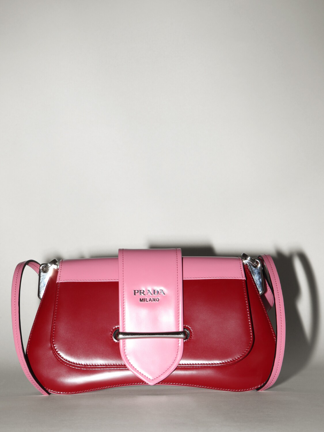 Prada Exclusive Idonie Leather Shoulder Bag In Red,pink