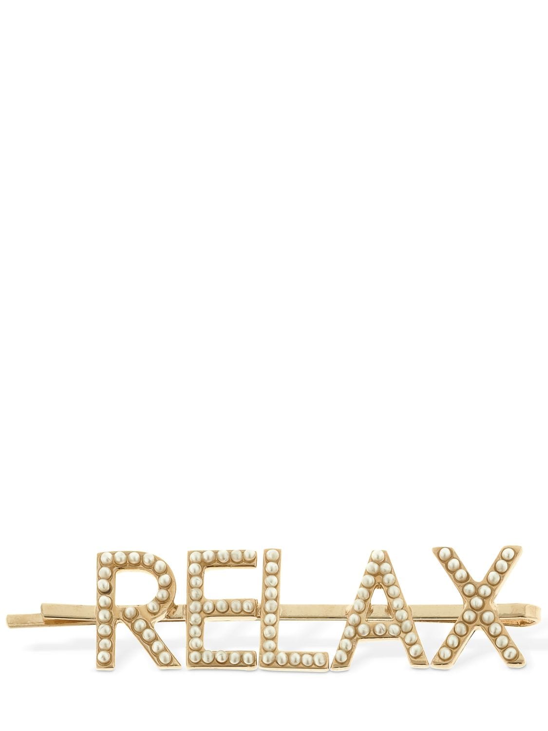 Bijoux De Famille Relax Embellished Hair Pin In Gold,pearl