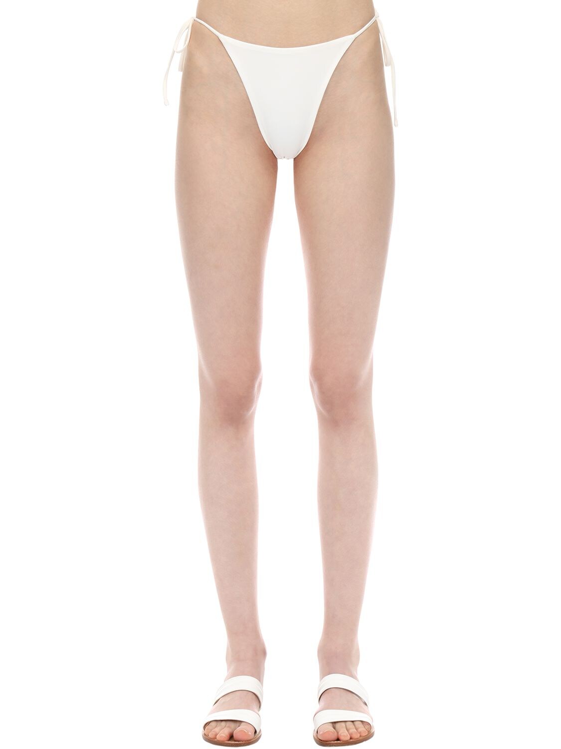 Aexae Tyra Nylon & Lycra Bikini Bottoms In Off White