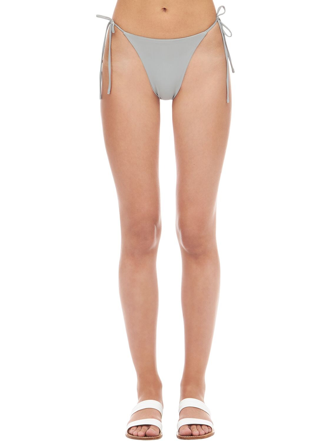 Aexae Tyra Nylon & Lycra Bikini Bottoms In Grey
