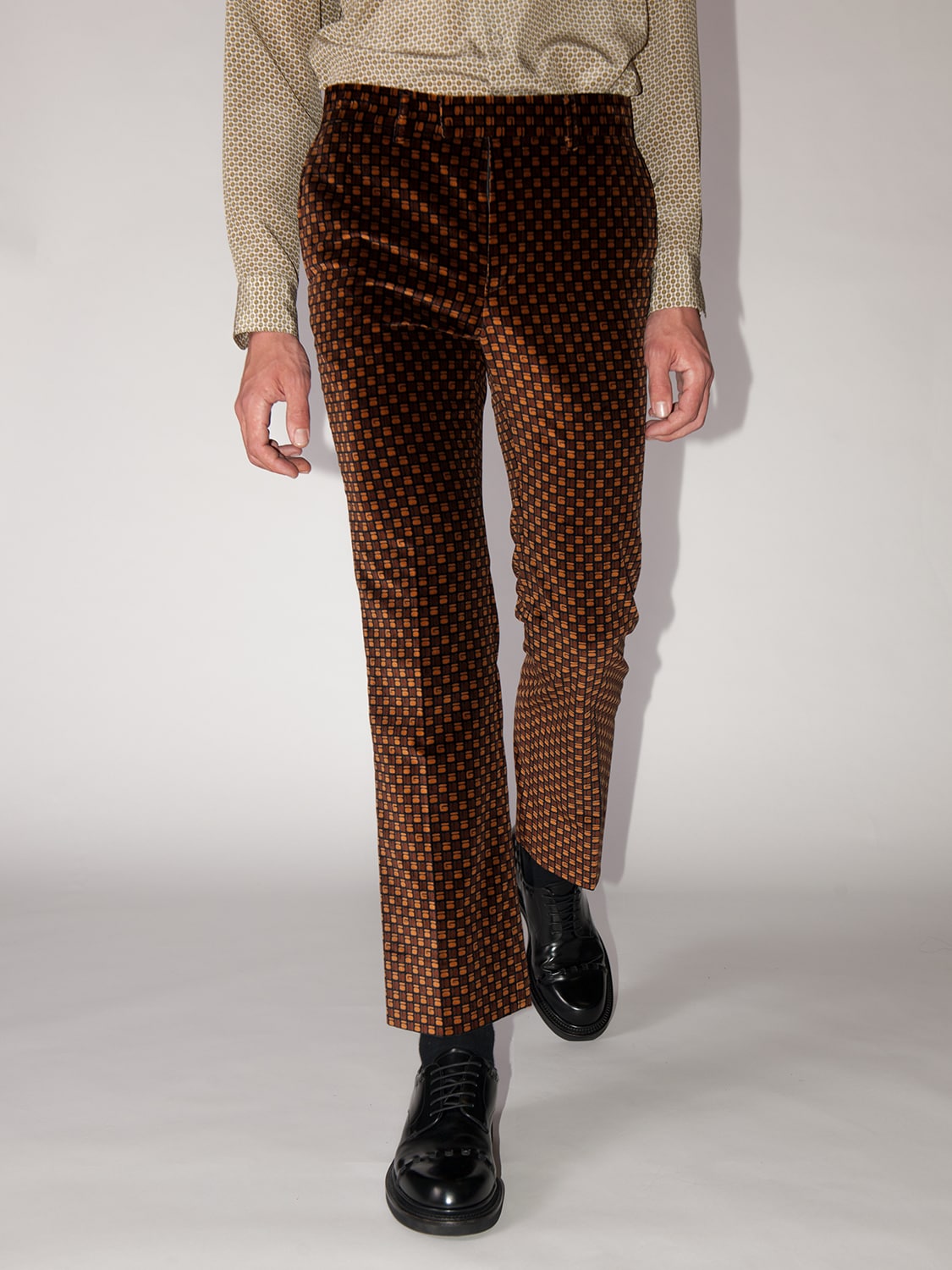 Gucci Lvr Exclusives Velvet Pants In Black,brown