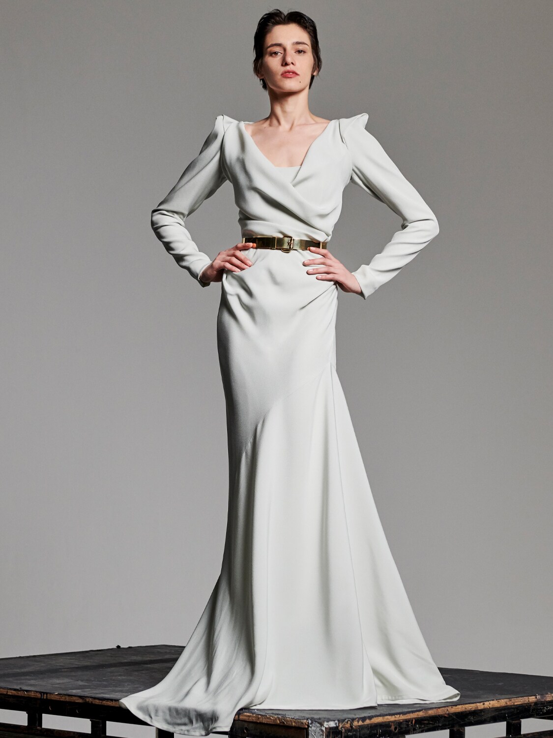 crepe satin dress