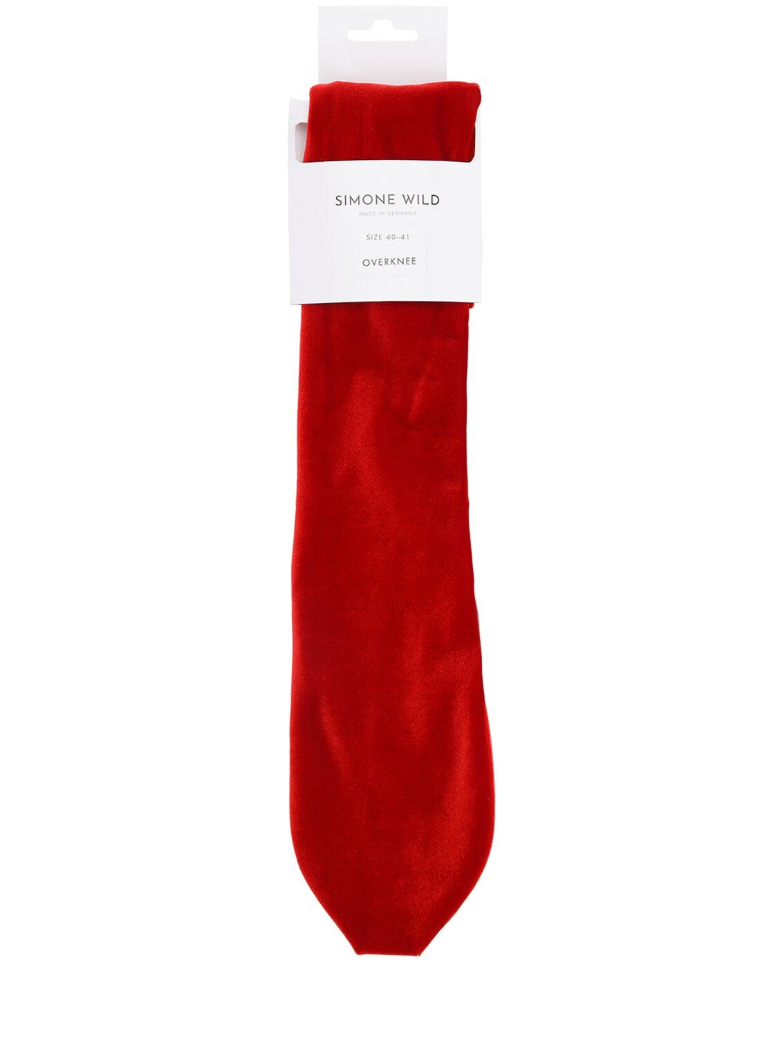 Velvet Sock's By Simone Wild Techno Velvet Over-the-knee Socks In Red