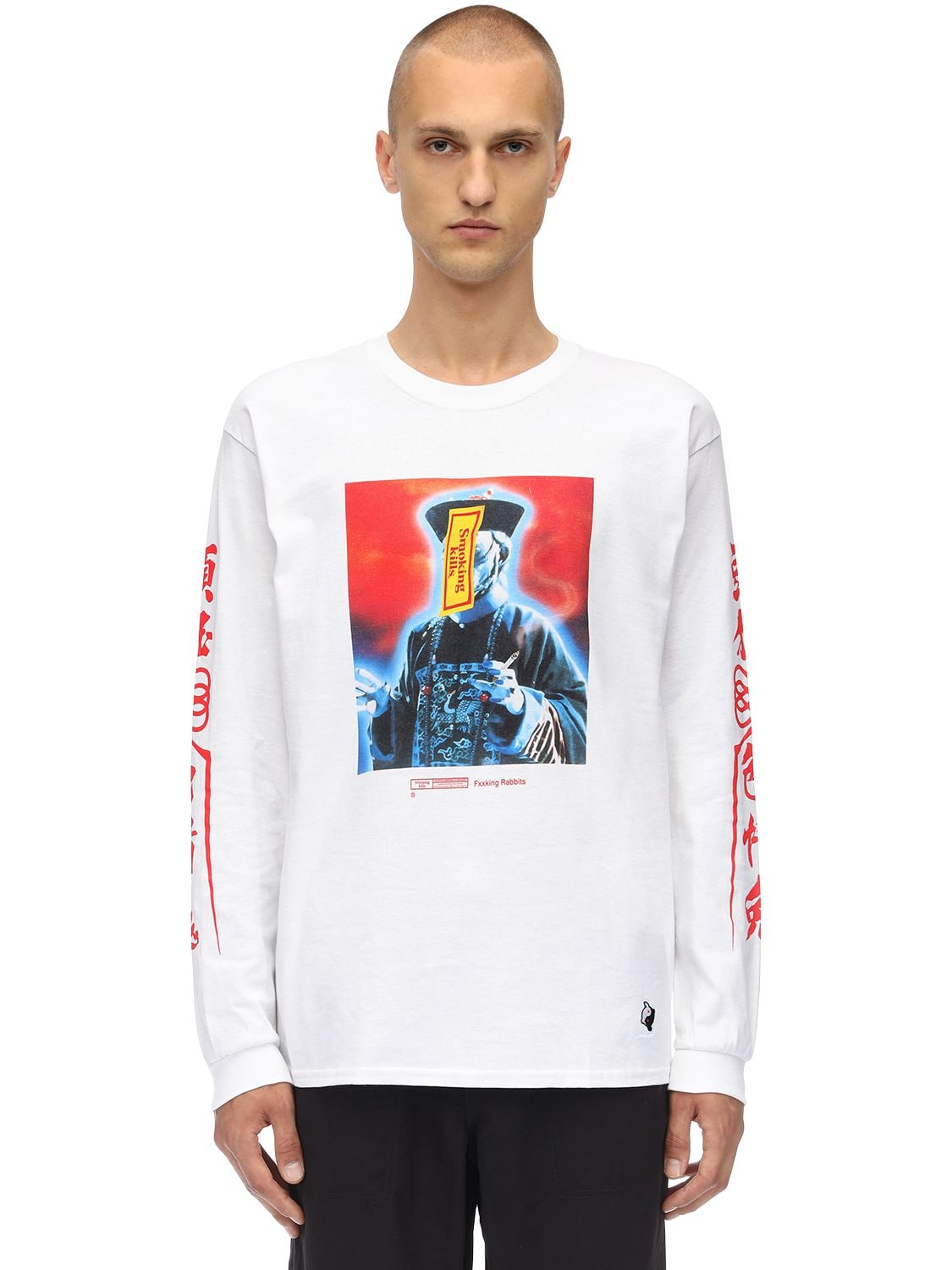Fr2 - Fxxking Rabbits The Zombie Ls Cotton Jersey T-shirt In White