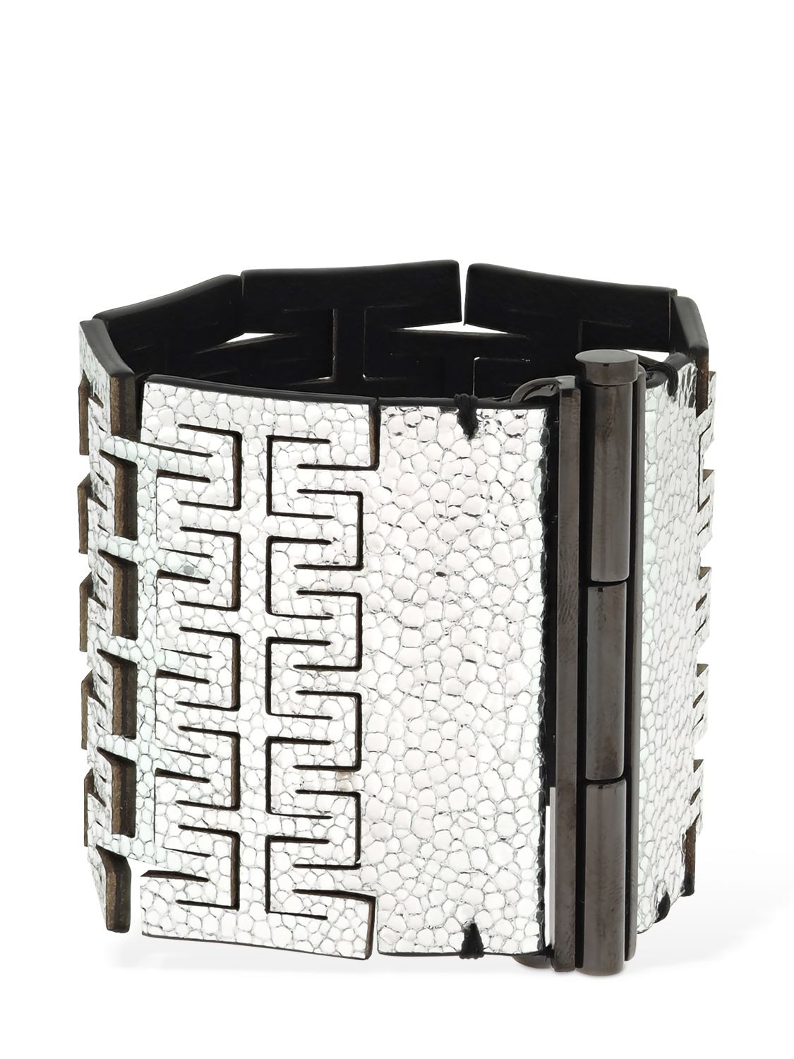 Shop So-le Studio Wright Leather Bracelet In Silver
