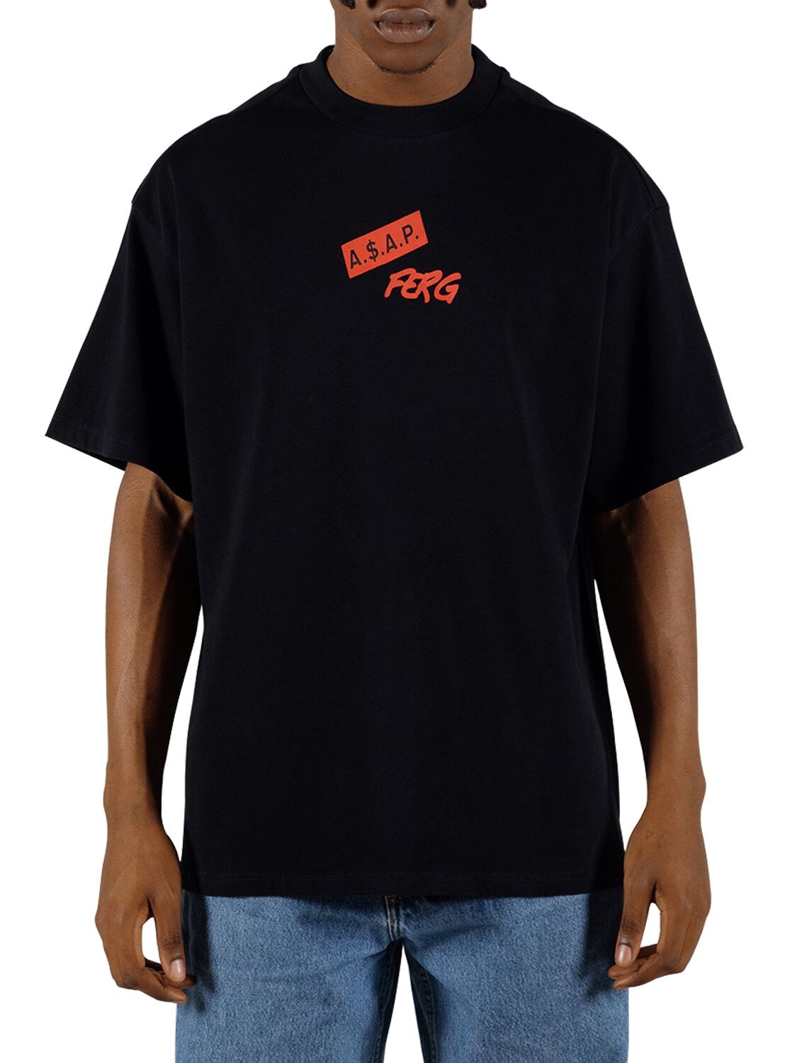 A$ap Ferg By Platformx Oversize Printed Cotton Jersey T-shirt In Black