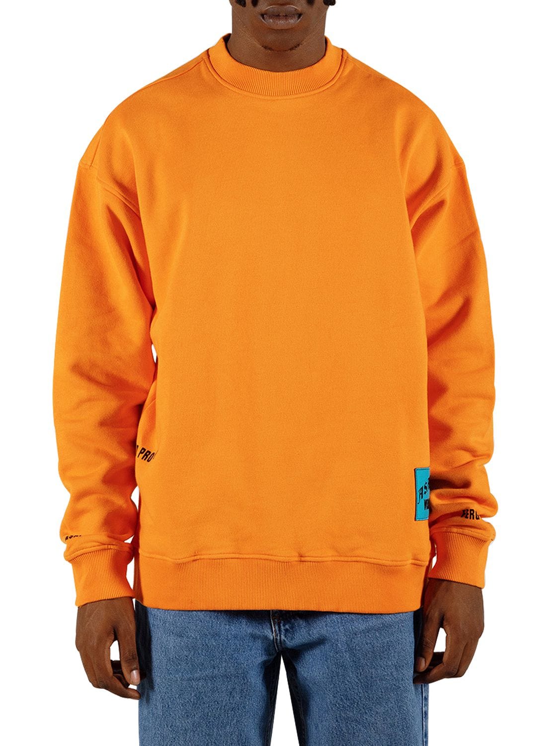 A$ap Ferg By Platformx Over Printed Cotton Jersey Sweatshirt In Orange