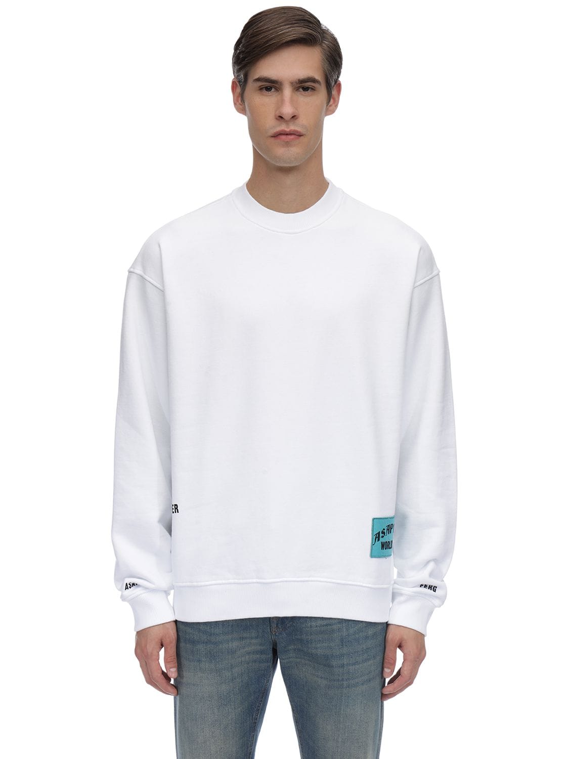 Over Printed Cotton Jersey Sweatshirt