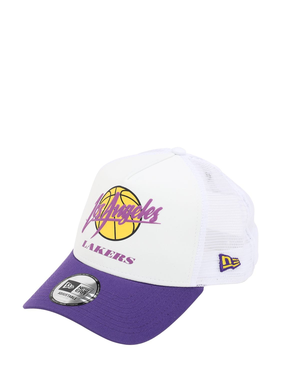 New Era Nba Neoprene Mesh Baseball Hat In White,purple