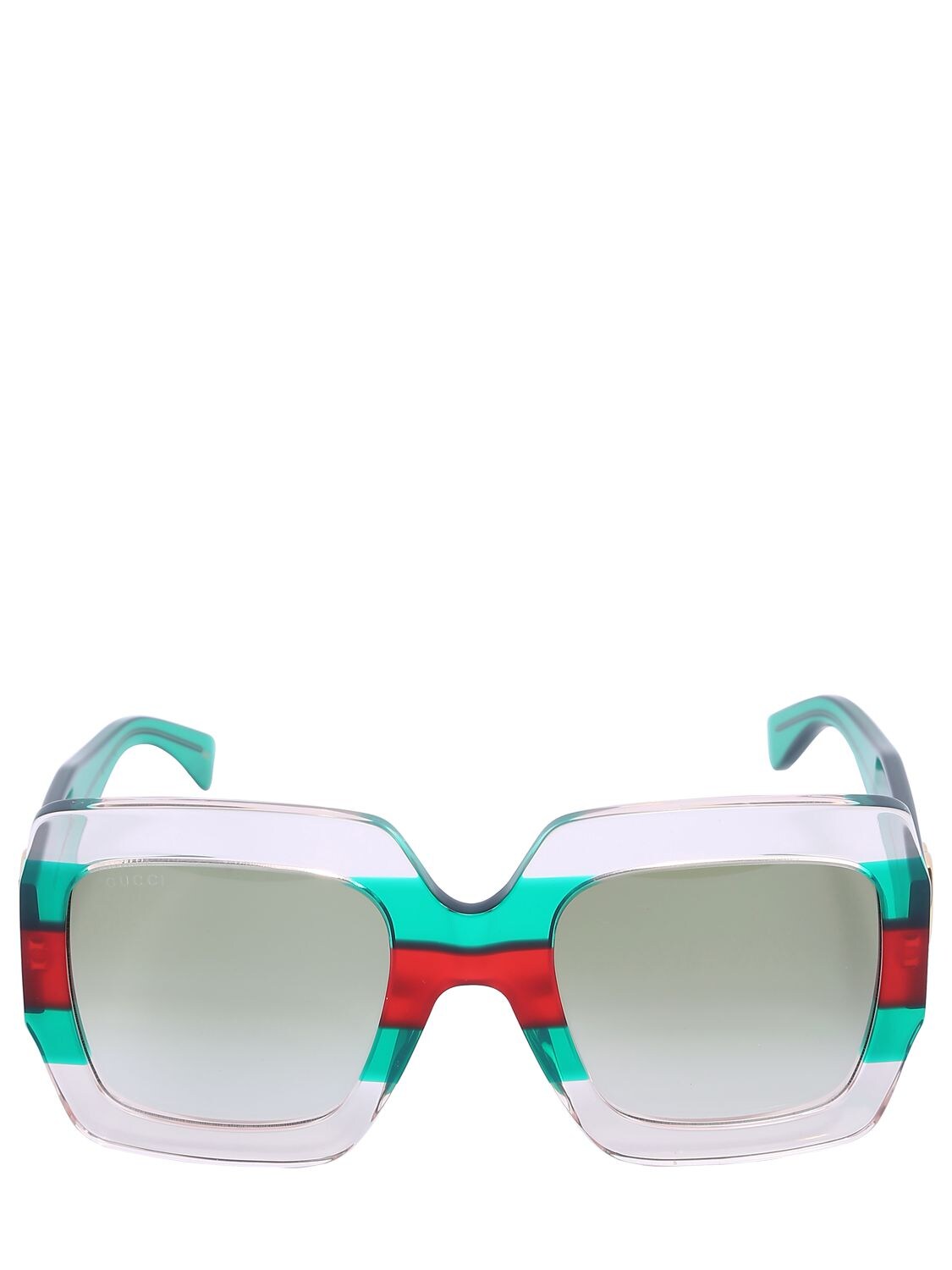 Gucci Pop Web Square Acetate Sunglasses In Green,red