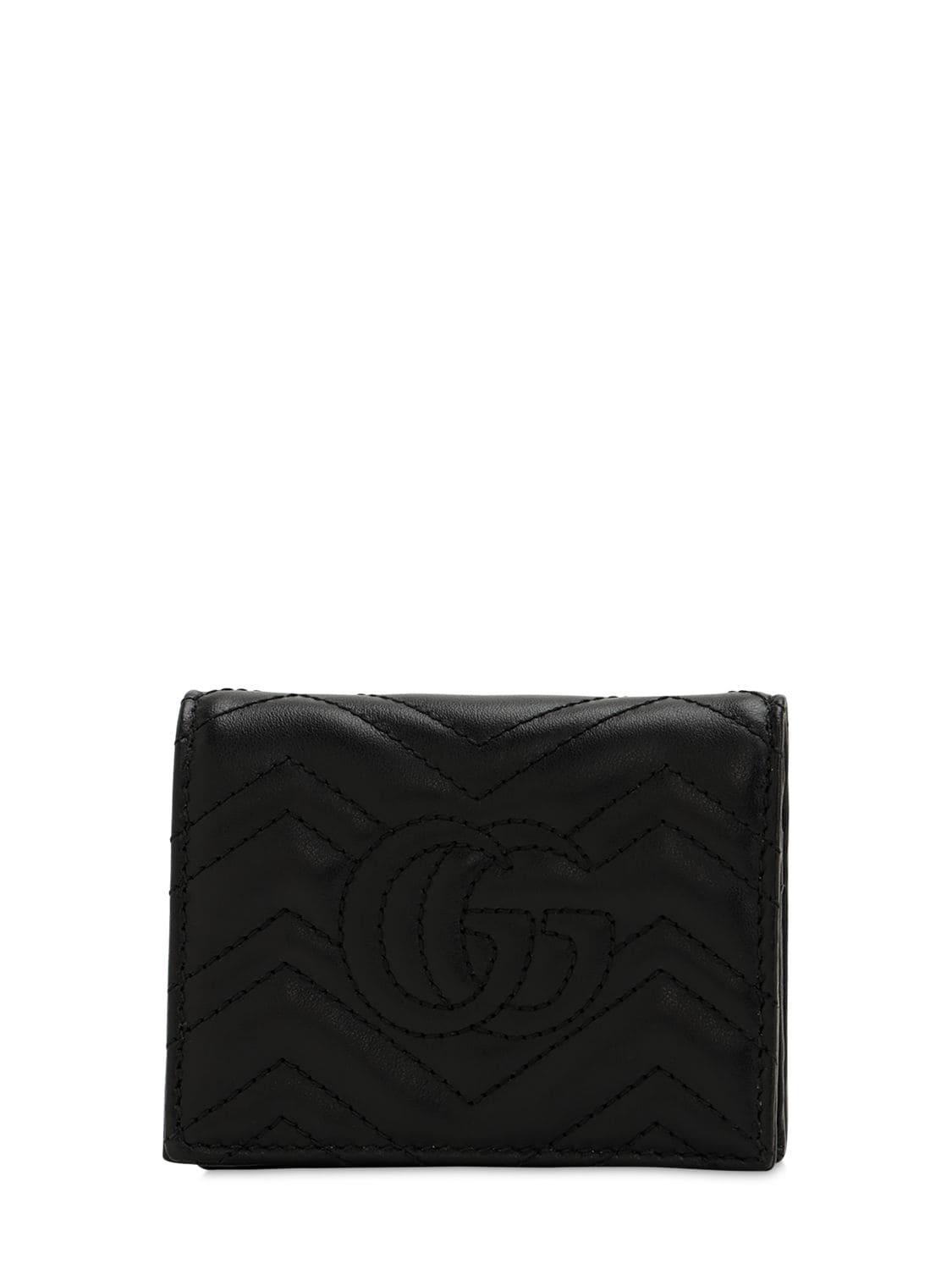 Shop Gucci Gg Marmont Leather Wallet In Black