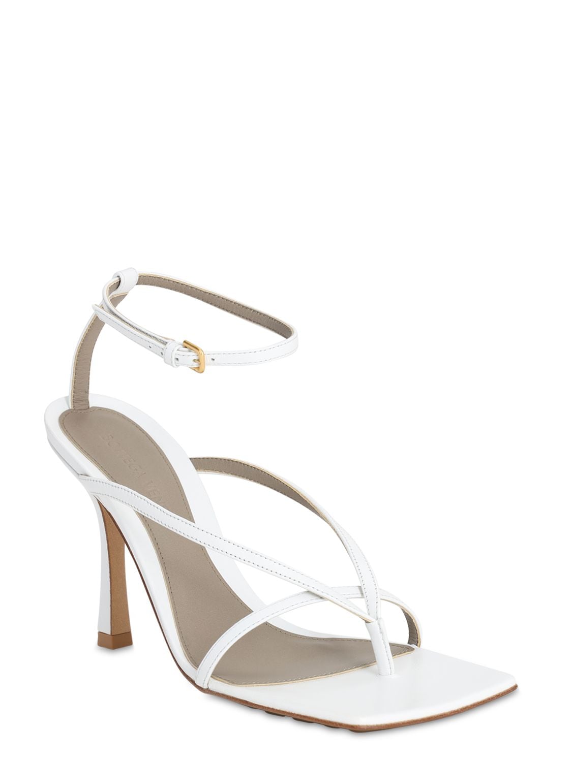bottega veneta white strappy heels