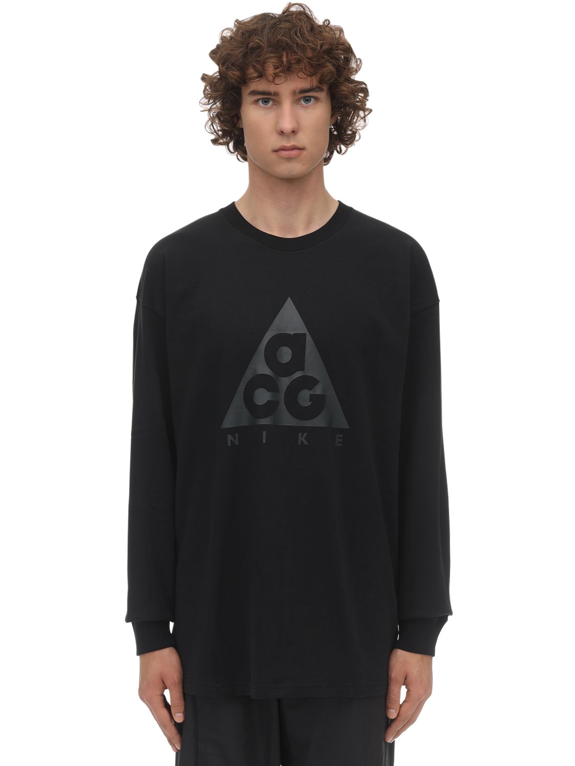 Nike Acg L/s Logo T-shirt In Black