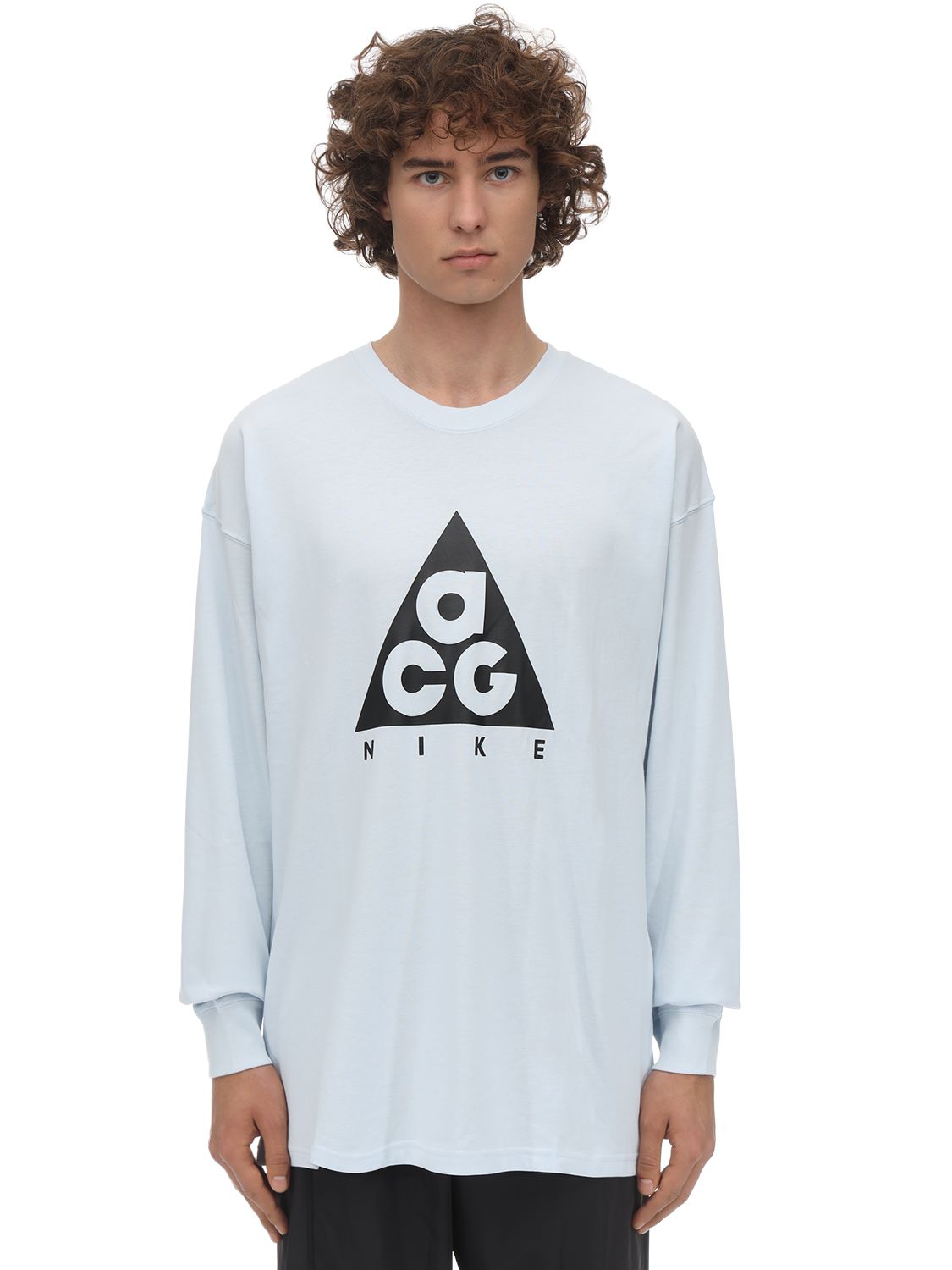 Nike Acg L/s Logo T-shirt In Blue Tint
