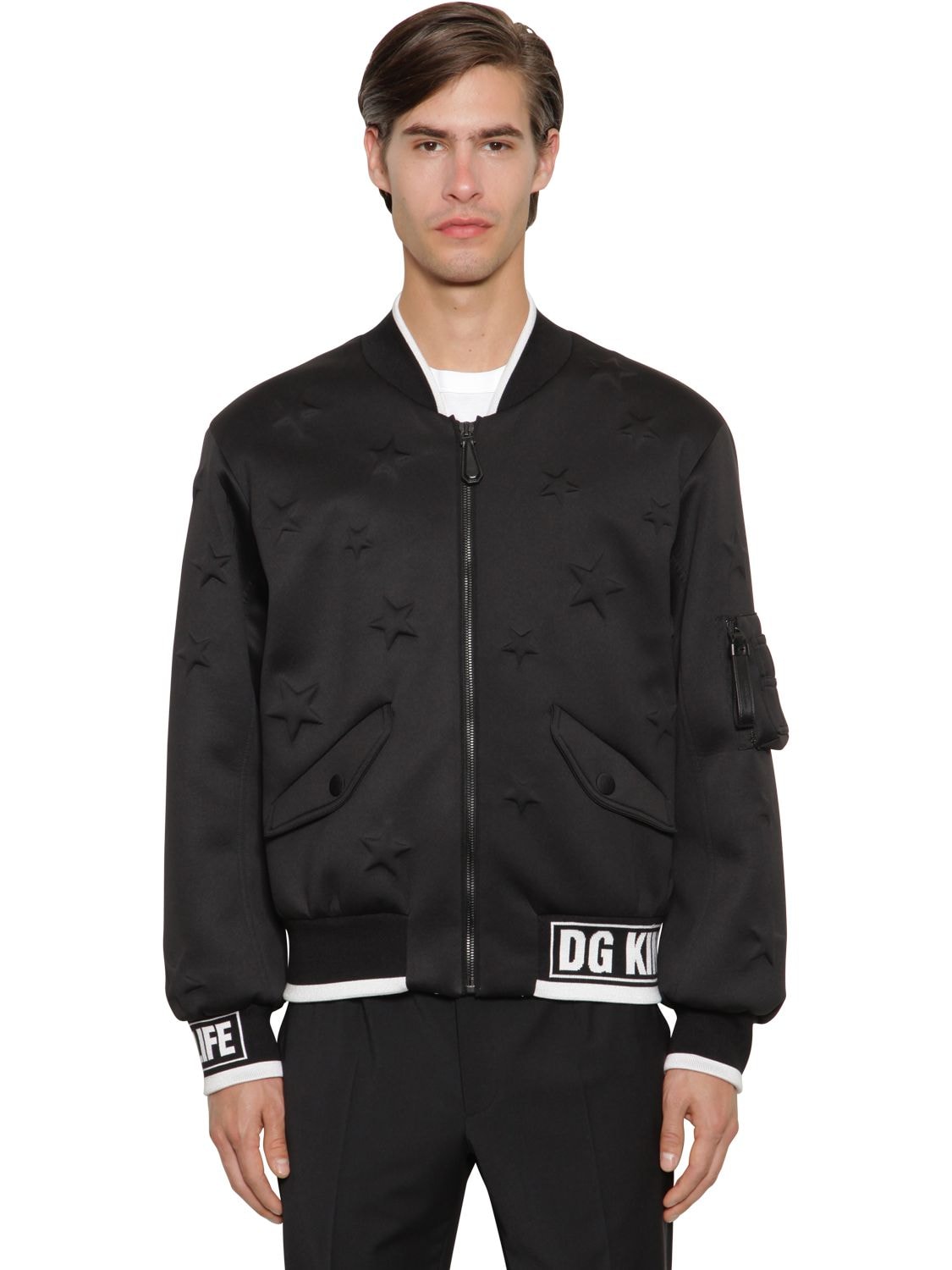 Dolce & Gabbana Jacket With Dg Logo And Three-dimensional Stars In ...