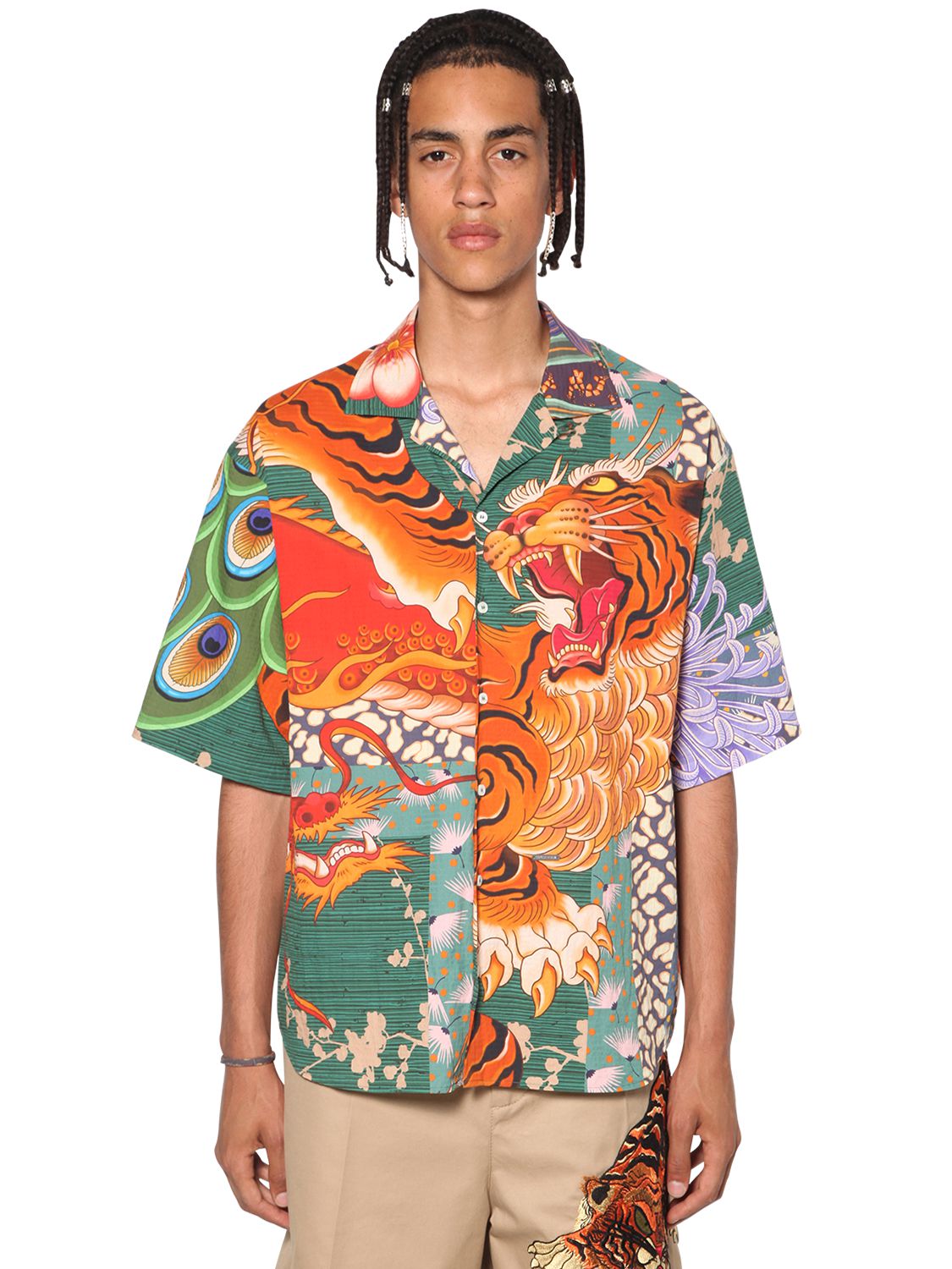 Gauffre Printed Cotton Bowling Shirt
