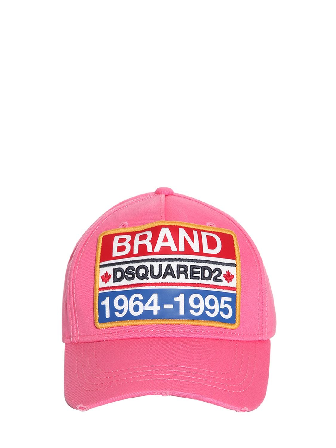 Dsquared2 Embroidered Cotton Gabardine Cap In Pink
