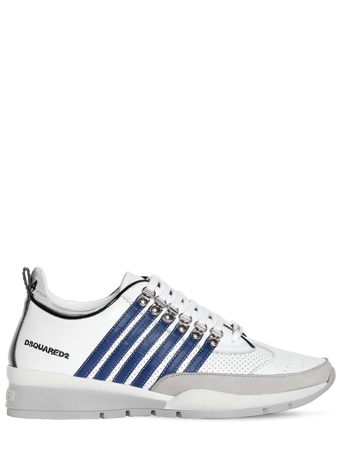 DSQUARED2 251 STRIPES LEATHER LOW TOP trainers,71I075013-TTMYOA2