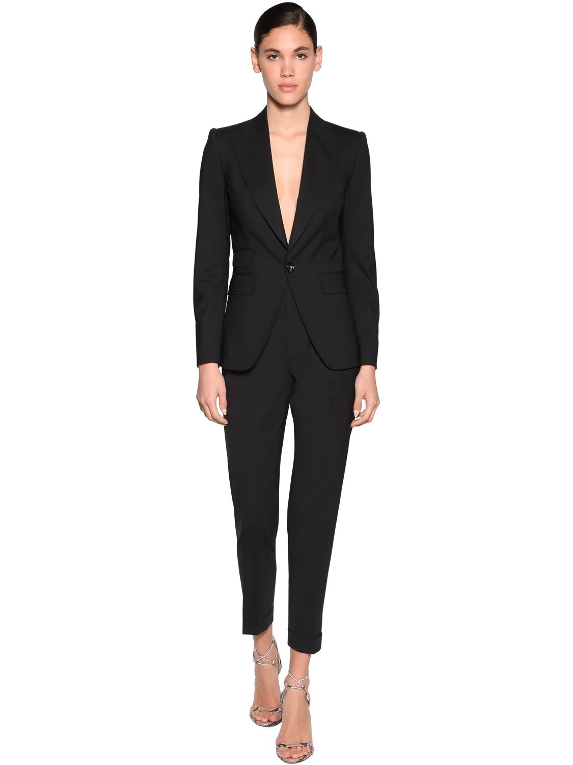Dsquared2 Light Stretch Wool Suit In Black