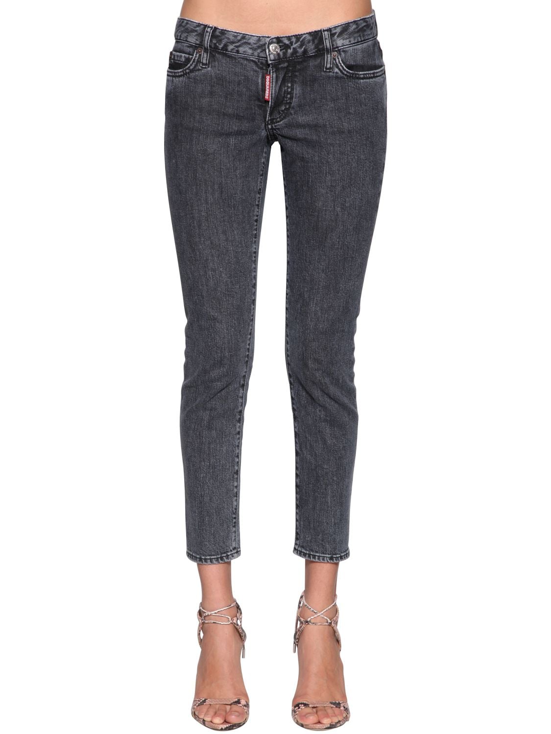 Dsquared2 Jennifer Cropped Denim Jeans In Grey | ModeSens