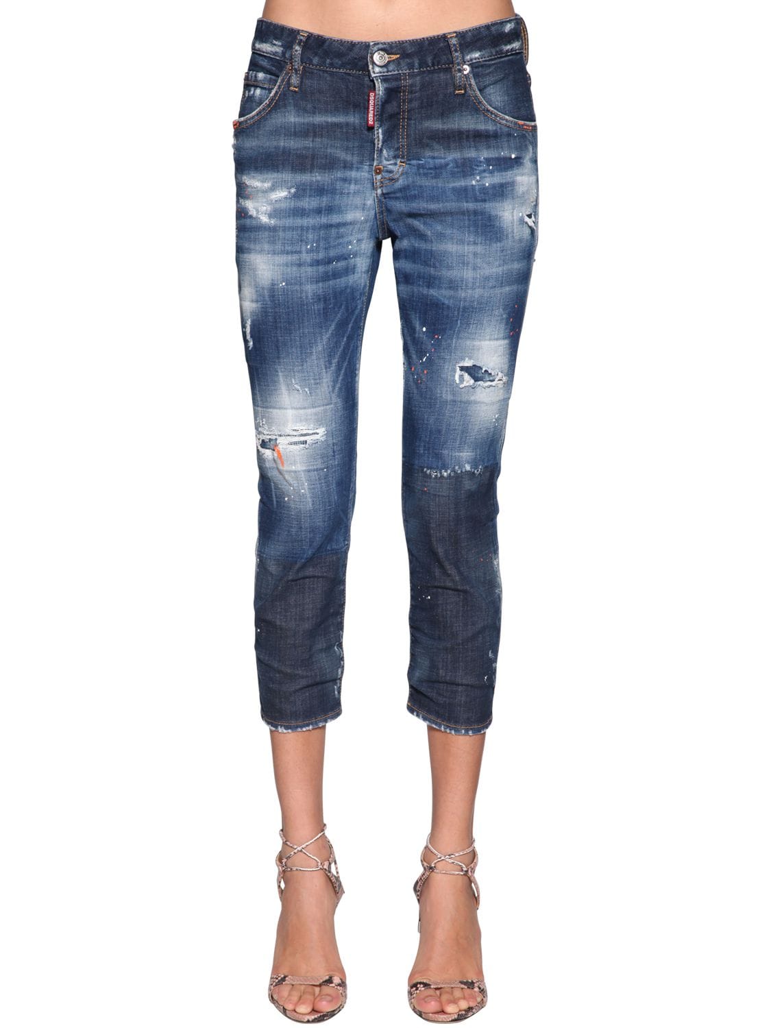 DSQUARED2 COOL GIRL DENIM CROPPED JEANS,71I07Y069-NDCW0