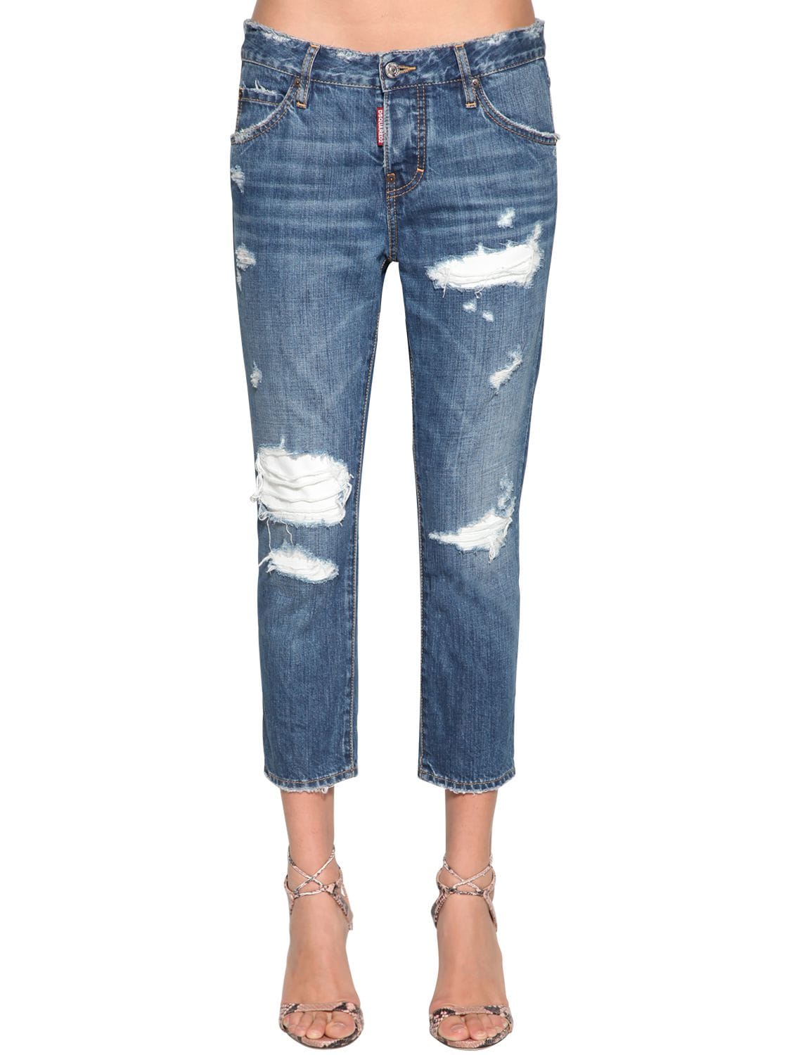 DSQUARED2 COOL GIRL CROPPED DENIM JEANS,71I07Y082-NDCW0