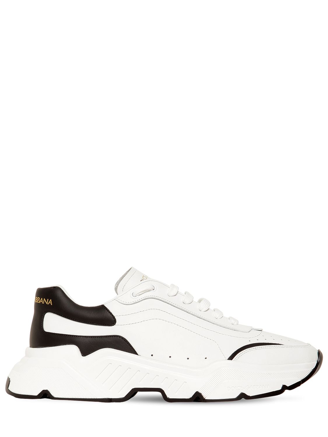 Dolce & Gabbana 50mm Daymaster Leather Running Sneakers In White,black