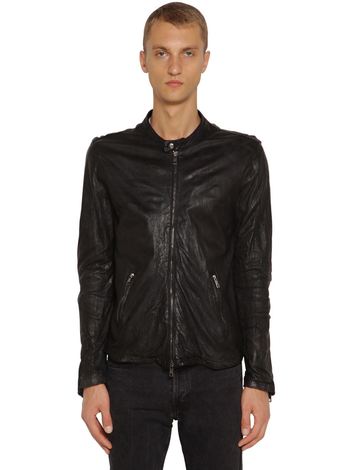 Giorgio Brato Leather Biker Jacket In Black | ModeSens