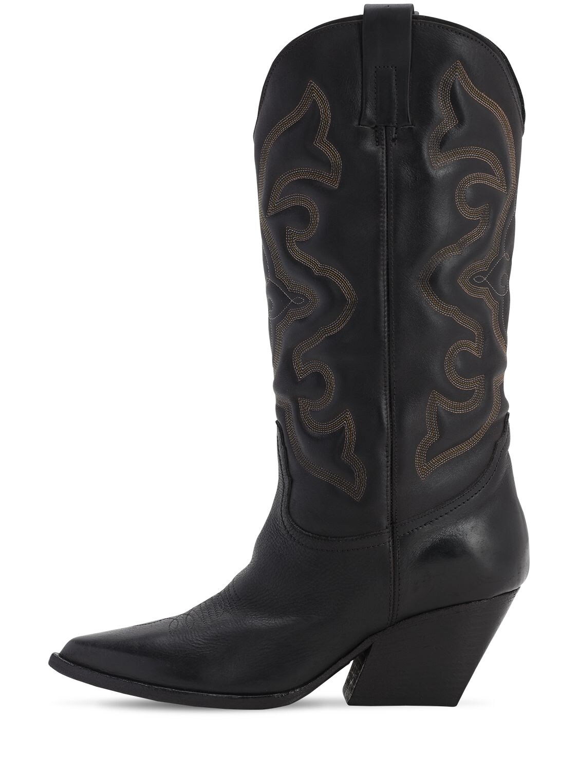 tall black cowboy boots