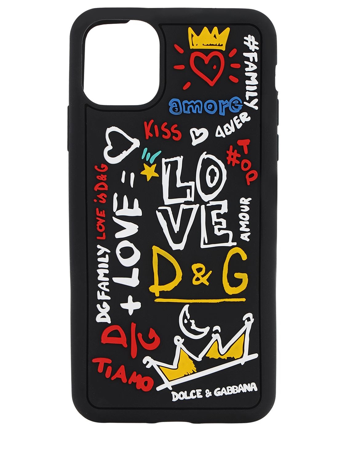Dolce & Gabbana Writing Silicon Iphone 11 Pro Max Cover In Black | ModeSens