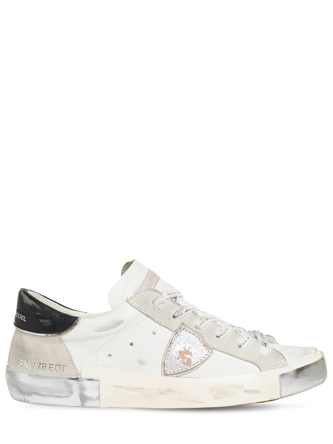Philippe Model Paris Limited Edition Leather Sneakers In White,black