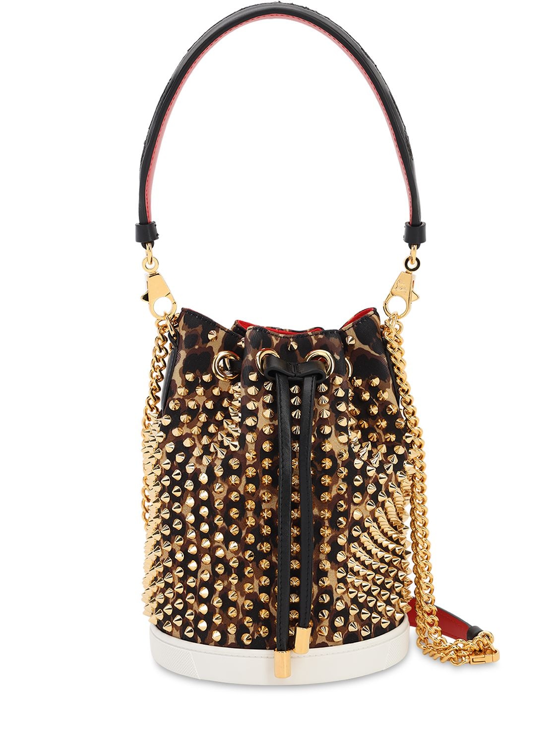 Christian Louboutin Mary Jane Studded Bucket Bag In Multicolor