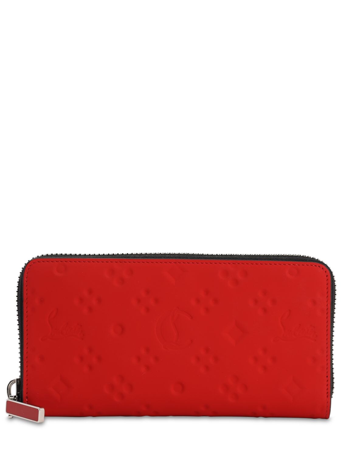 Christian Louboutin Panettone Embossed Logo Rubber Wallet In Red