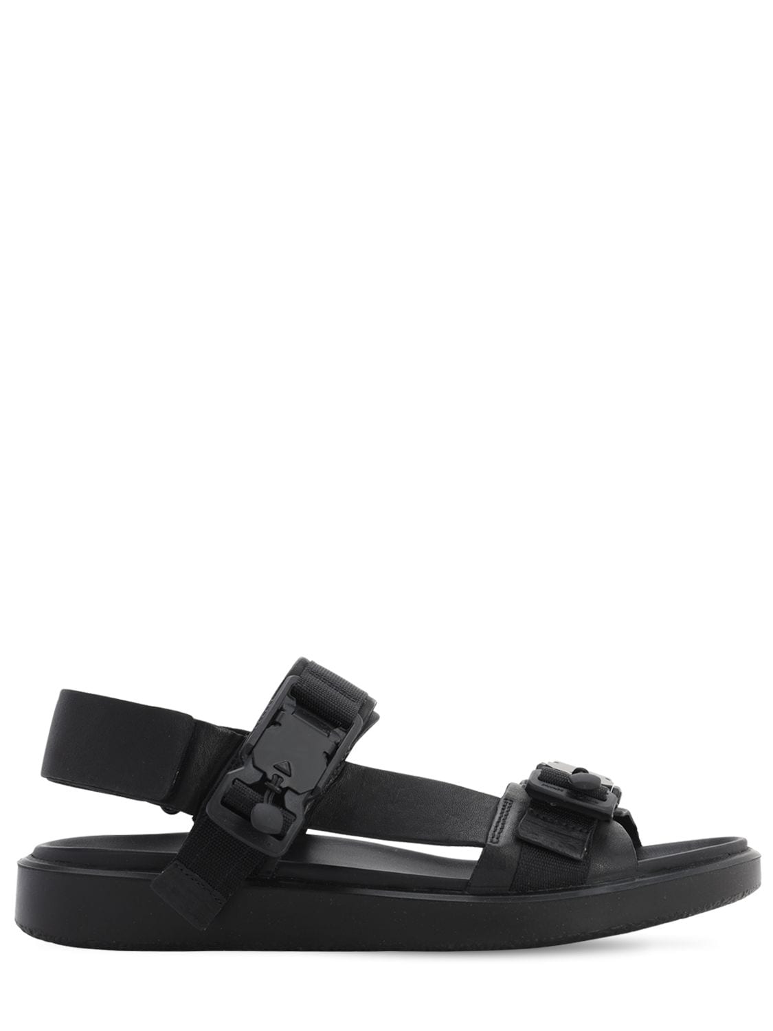 The Last Conspiracy Ecco Salvador Waxed Leather Sandals In Black