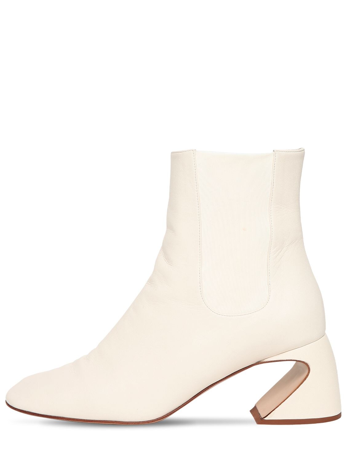 JIL SANDER 65MM LEATHER ANKLE BOOTS,71I0HV008-MTI30