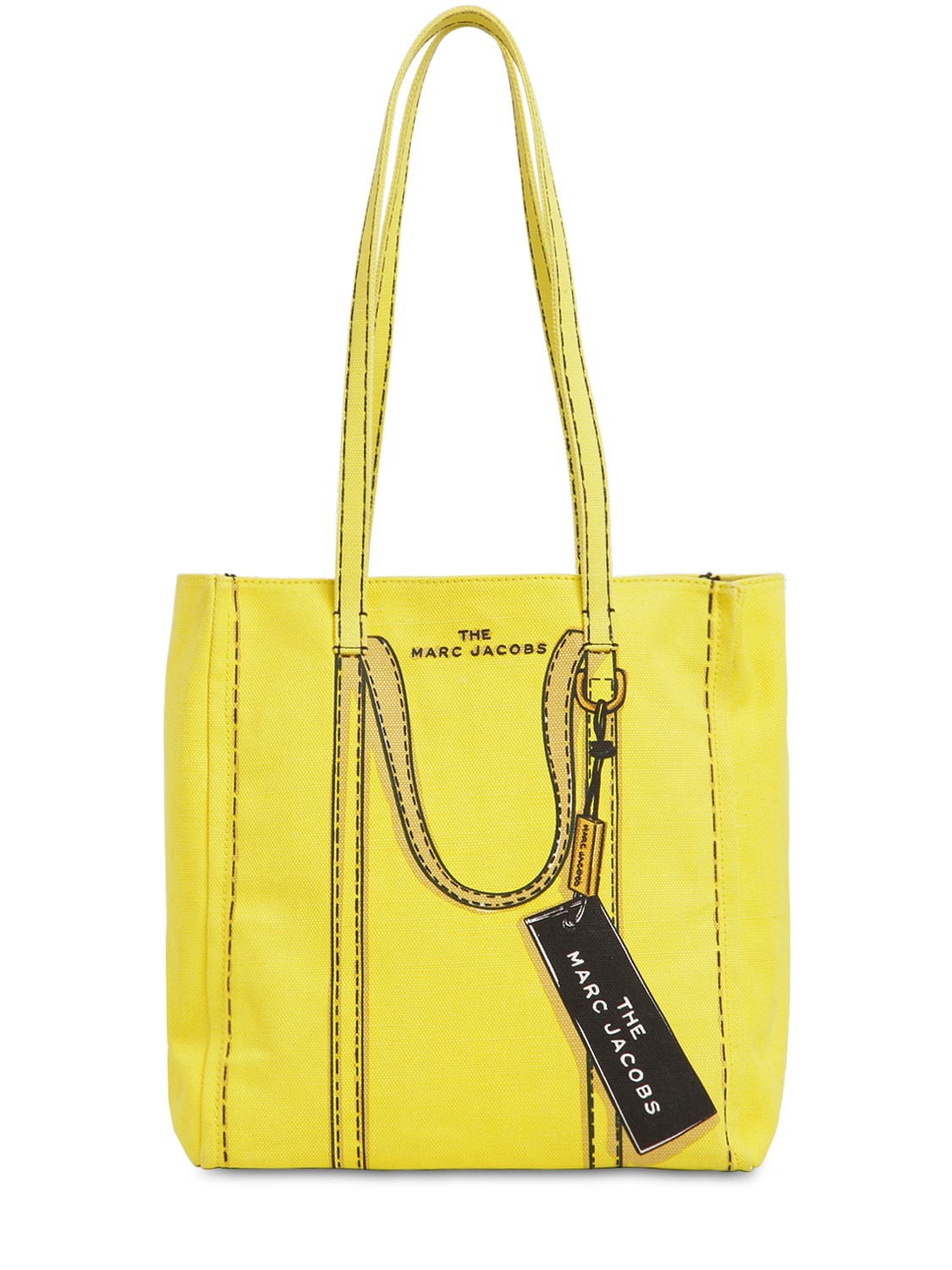 Marc Jacobs The Tag Cotton & Linen Canvas Tote Bag In Жёлтый