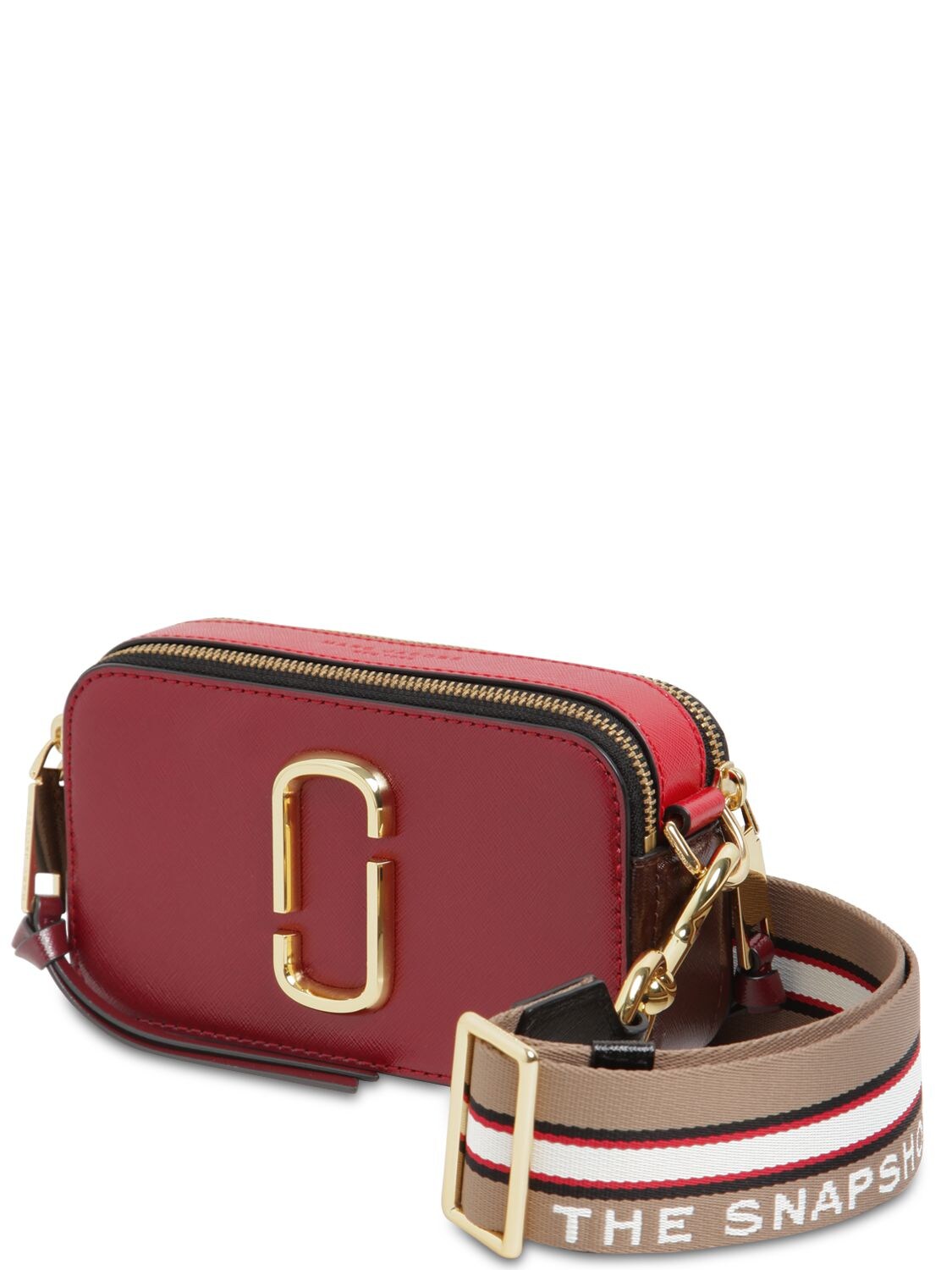 Marc Jacobs Snapshot Leather Shoulder Bag In Cramberry