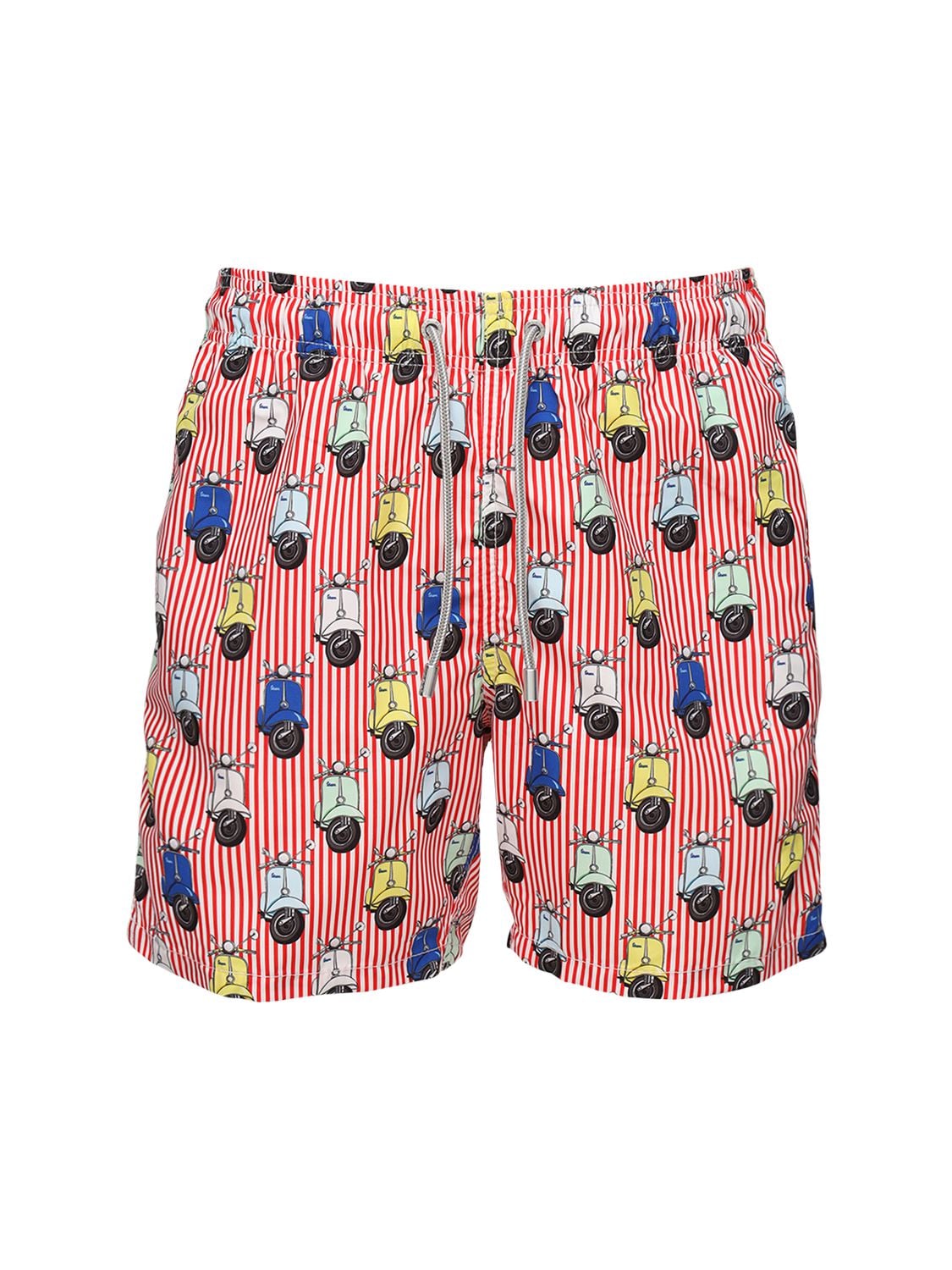 MC2 SAINT BARTH GUSTAVIA STRIPES VESPA PRINT SWIM SHORTS,71I0M9042-VLBTTDQX0