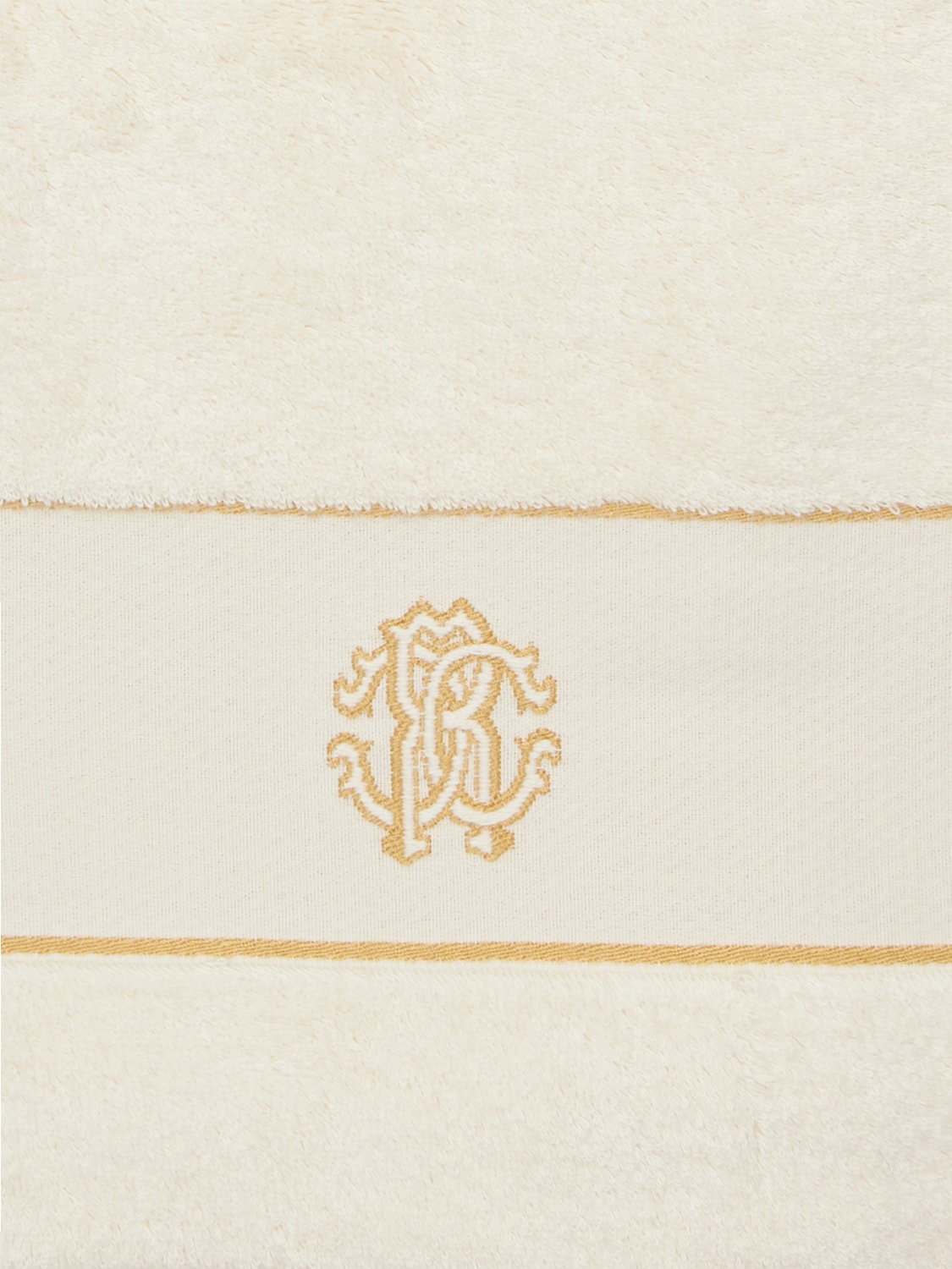Shop Roberto Cavalli Cotton Bath Towel In Ivory