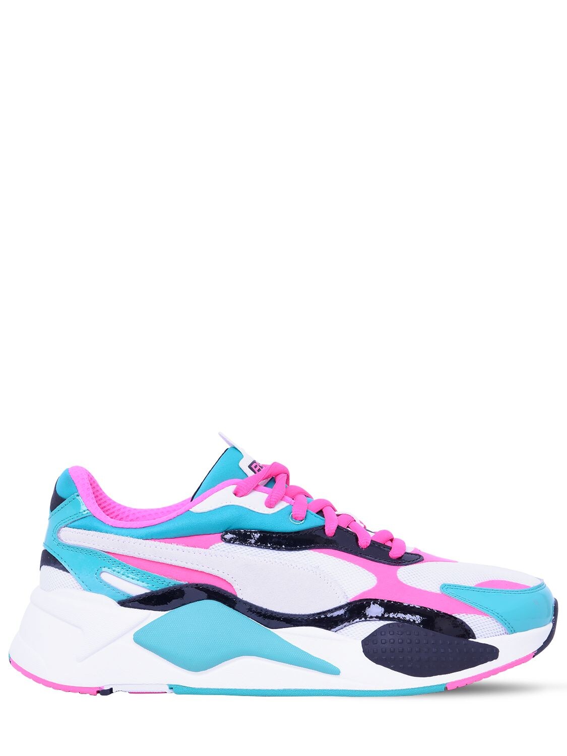 Puma Rs - X3 Plastic Sneakers In Fluo Pink,aqua
