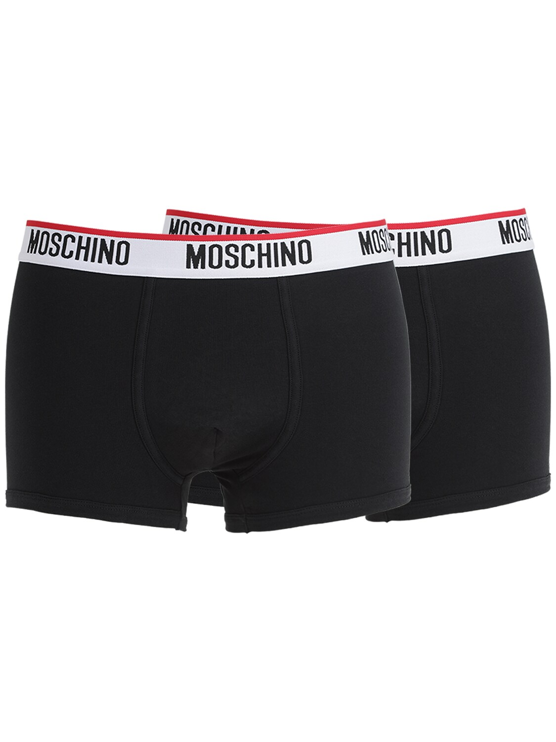 Moschino Underwear Pack Of 2 Logo Cotton Boxer Briefs In Black