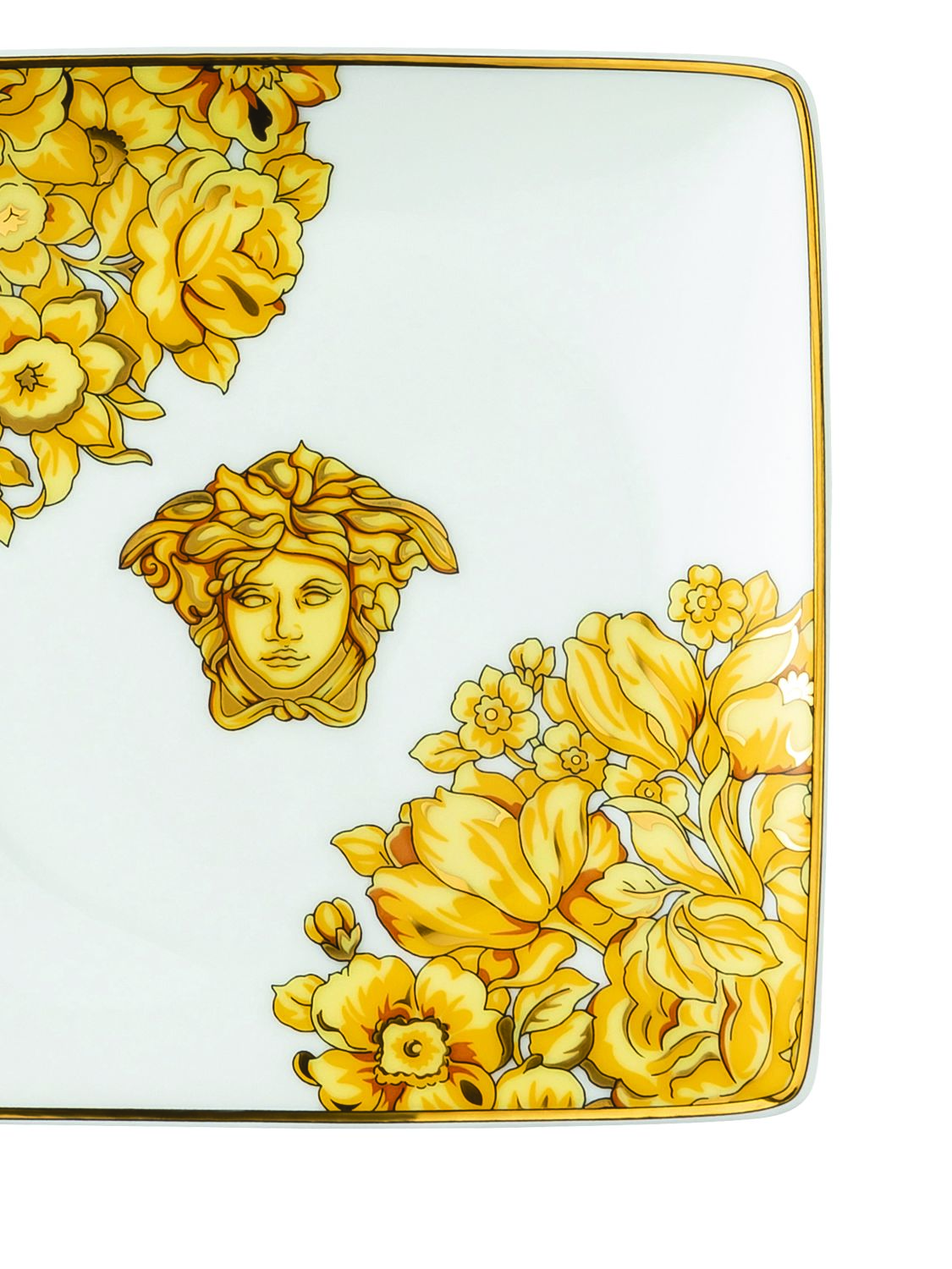 Versace Medusa Rhapsody Flat Square Valet Tray In White,gold ModeSens