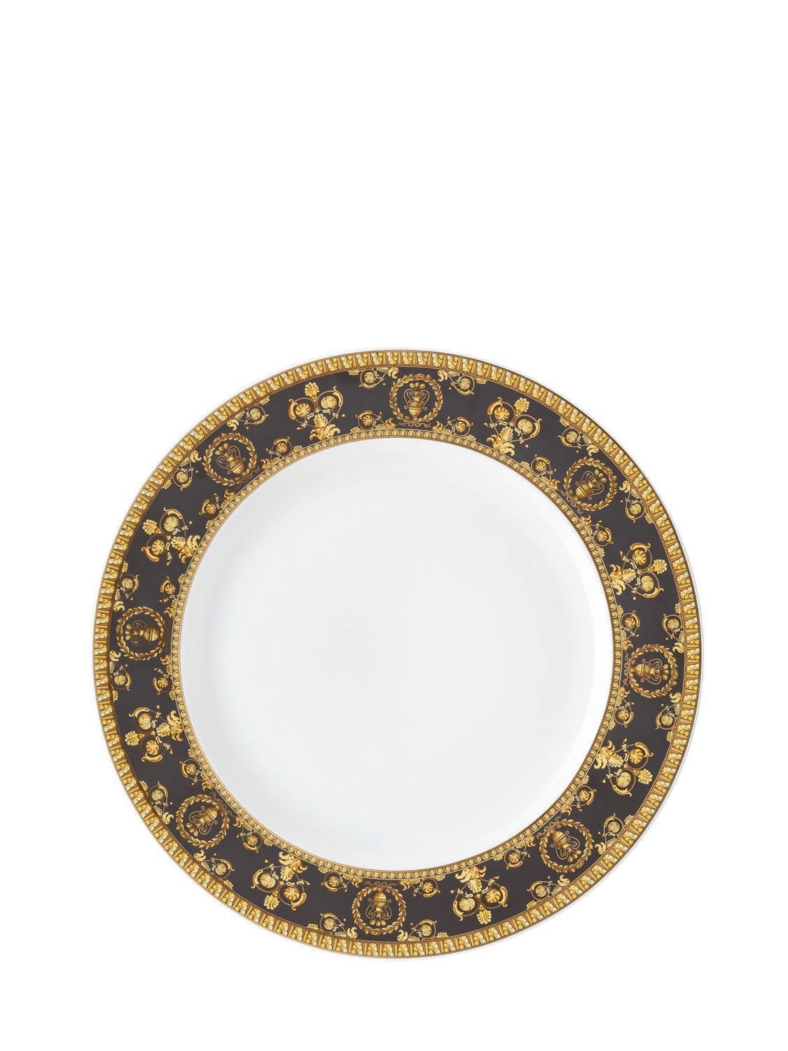 Versace I Love Baroque Dinner Plate In White,black